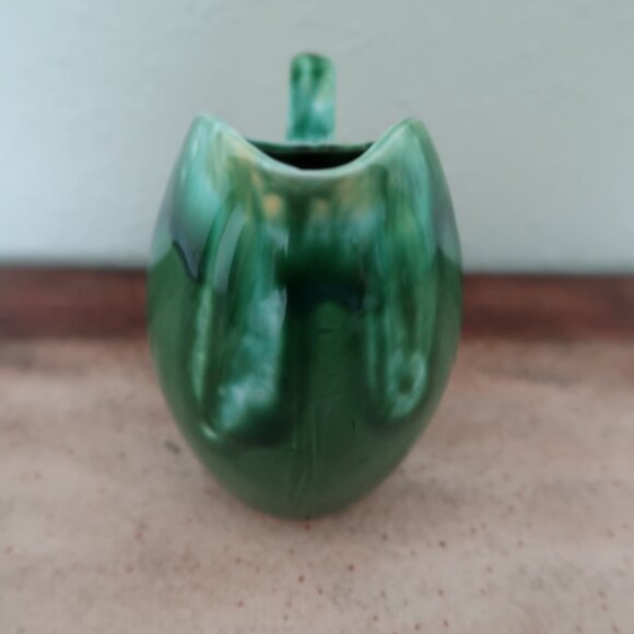 Vintage MCM Drip Glaze Small Green Pitcher - Picture 5 of 7
